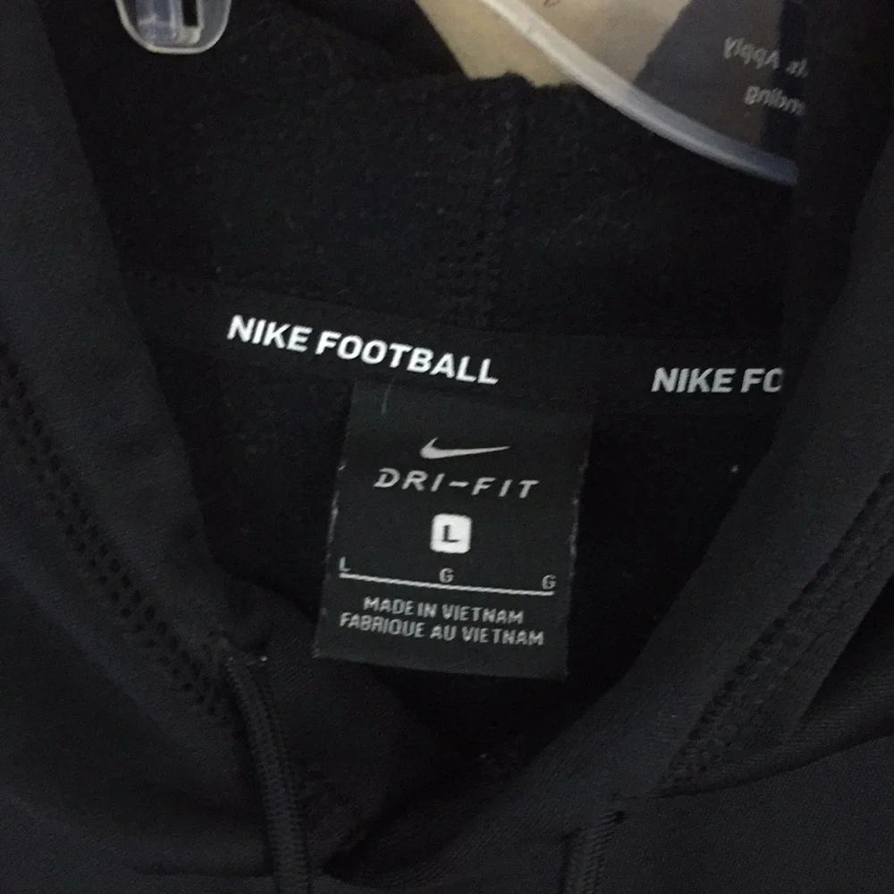 Nike Football Black Performance Hoodie Large Football with Swoosh Size Large